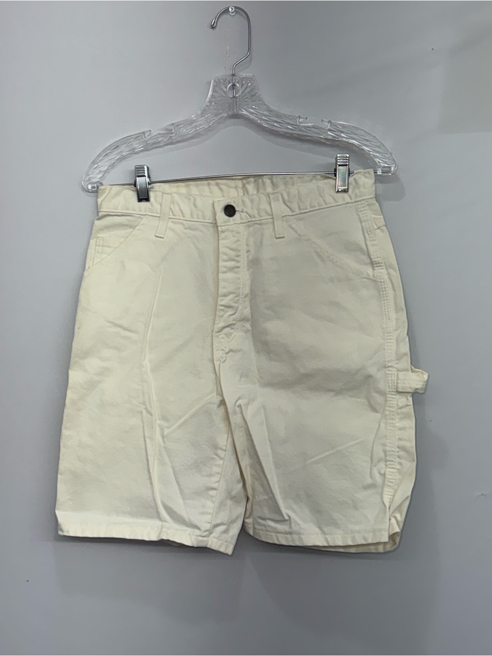 Mens Dickies Carpenter Shorts, 30x10, White, Dickies Flex New Old Stock